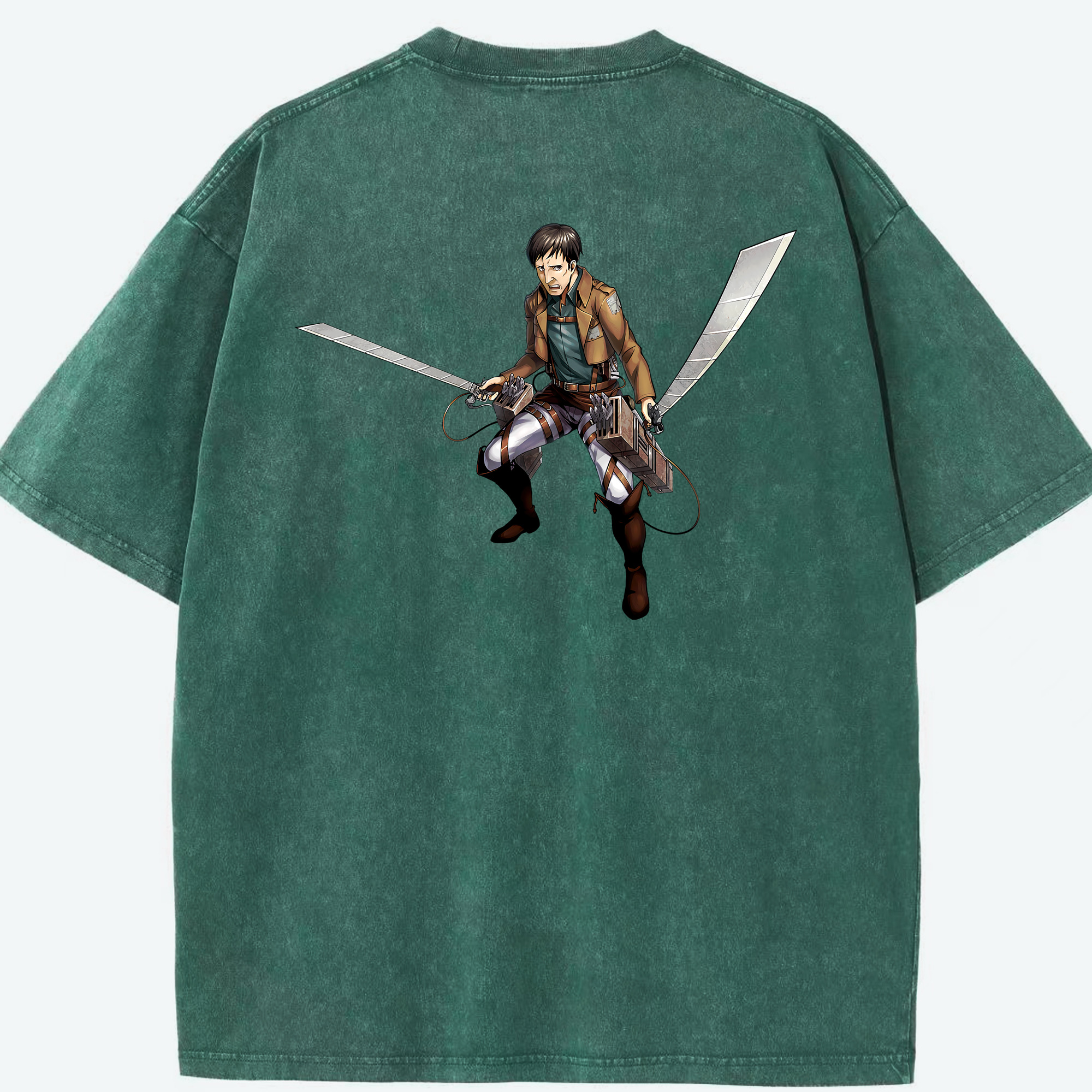（画像用） 進撃の巨人 Attack on Titan 綿100% ヴィンテージ風 半袖Tシャツ（背面プリント）